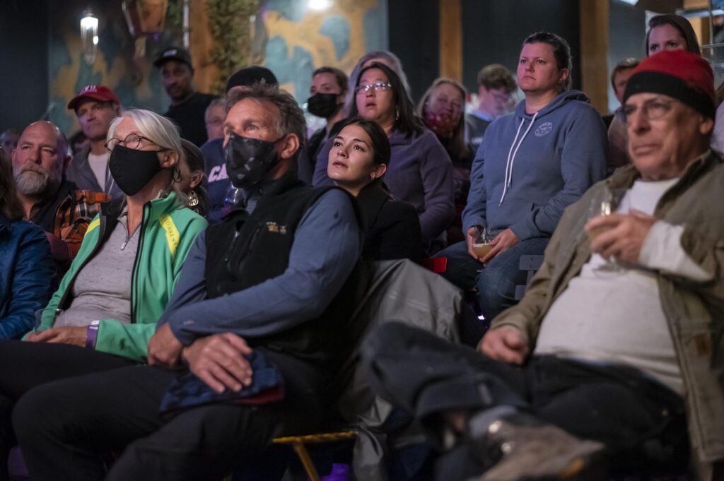 People listen to tales told during VT Digger’s Local Live(s) storytelling event